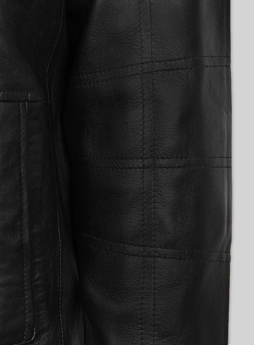 Bruce Willis Red 2 Leather Jacket – close-up and worn views