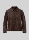 Bruce Willis Surrogates Black Leather Jacket – front view