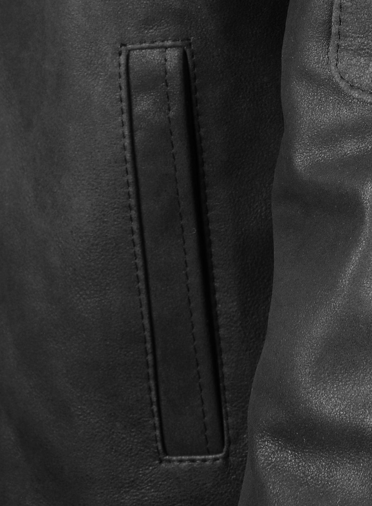 Californication Season 3 Hank Moody Black Leather Jacket – close-up and worn views