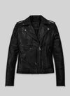 Cameron Diaz Annie Black Leather Jacket – front view