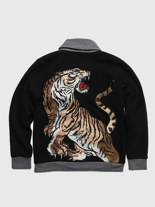 Japanese Tiger Embroidered Cardigan - Sublimation Jacket ( Recreated Edition )