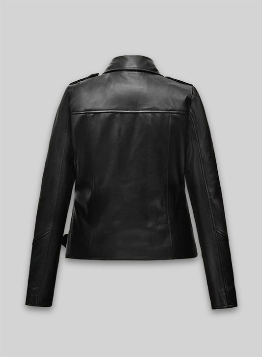 Cate Blanchett Black Leather Jacket – back view