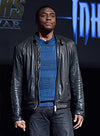 Chadwick Boseman Black Leather Jacket – front view