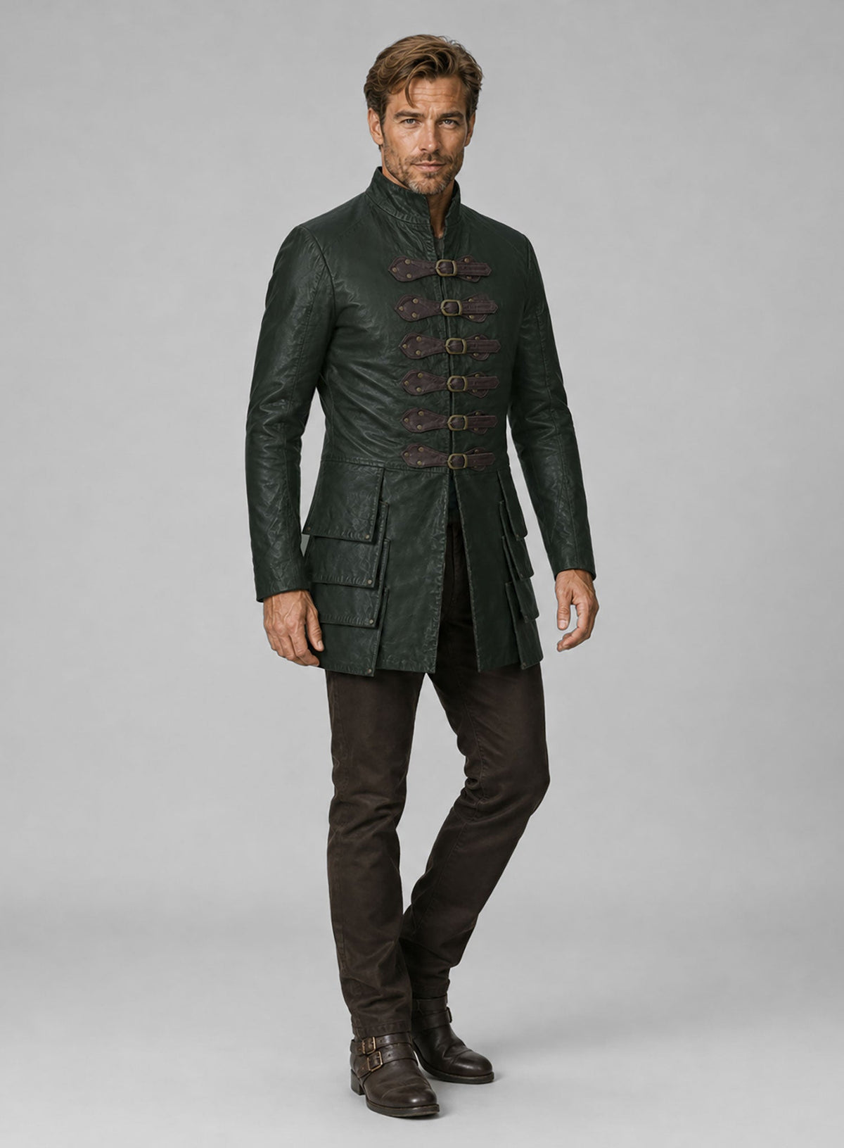 Chris Pine Dungeons and Dragons Leather Trench Coat view 6