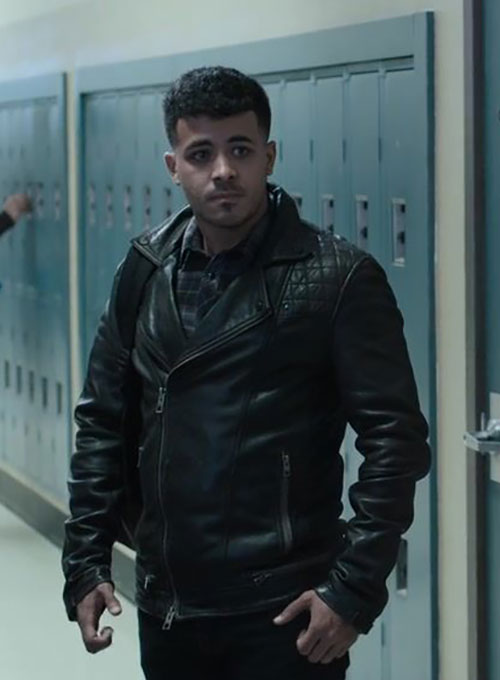 Christian Navarro 13 Reasons Why Black Leather Jacket – Christian Navarro wearing the look, photo 2