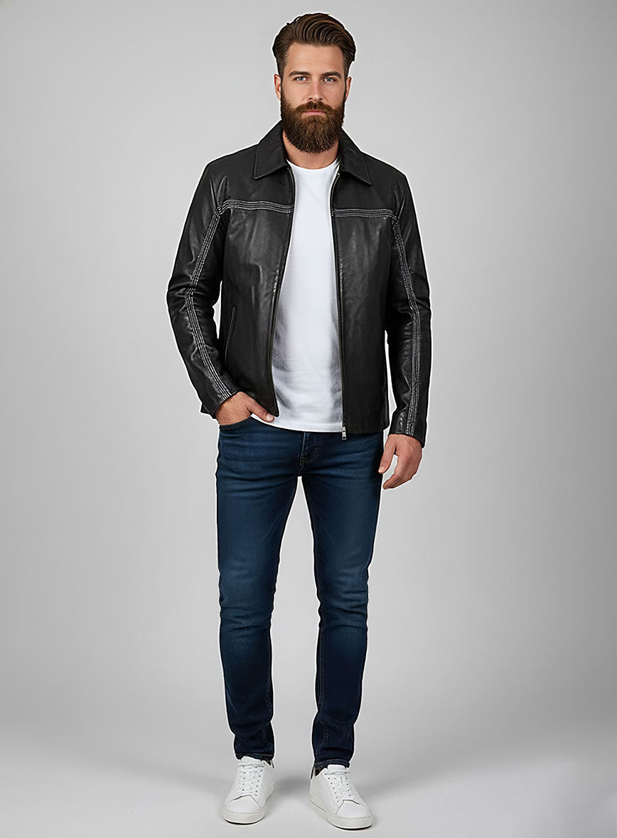 Daniel Craig Layer Cake White Leather Jacket – close-up and worn views