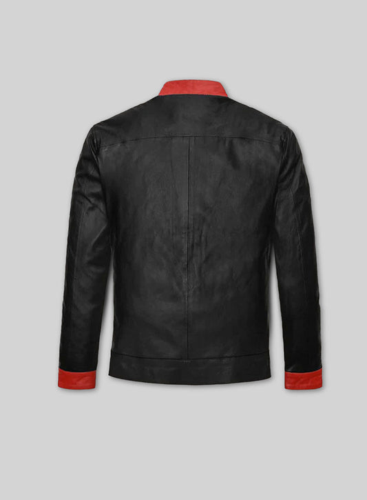 Dark Knight Black Leather Jacket – back view