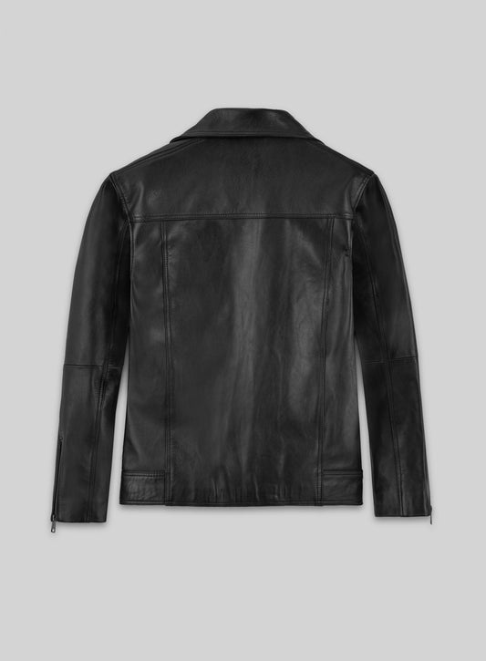 Eddie Redmayne Black Leather Jacket – back view