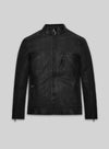 Elon Musk SNL Promo Black Leather Jacket – front view