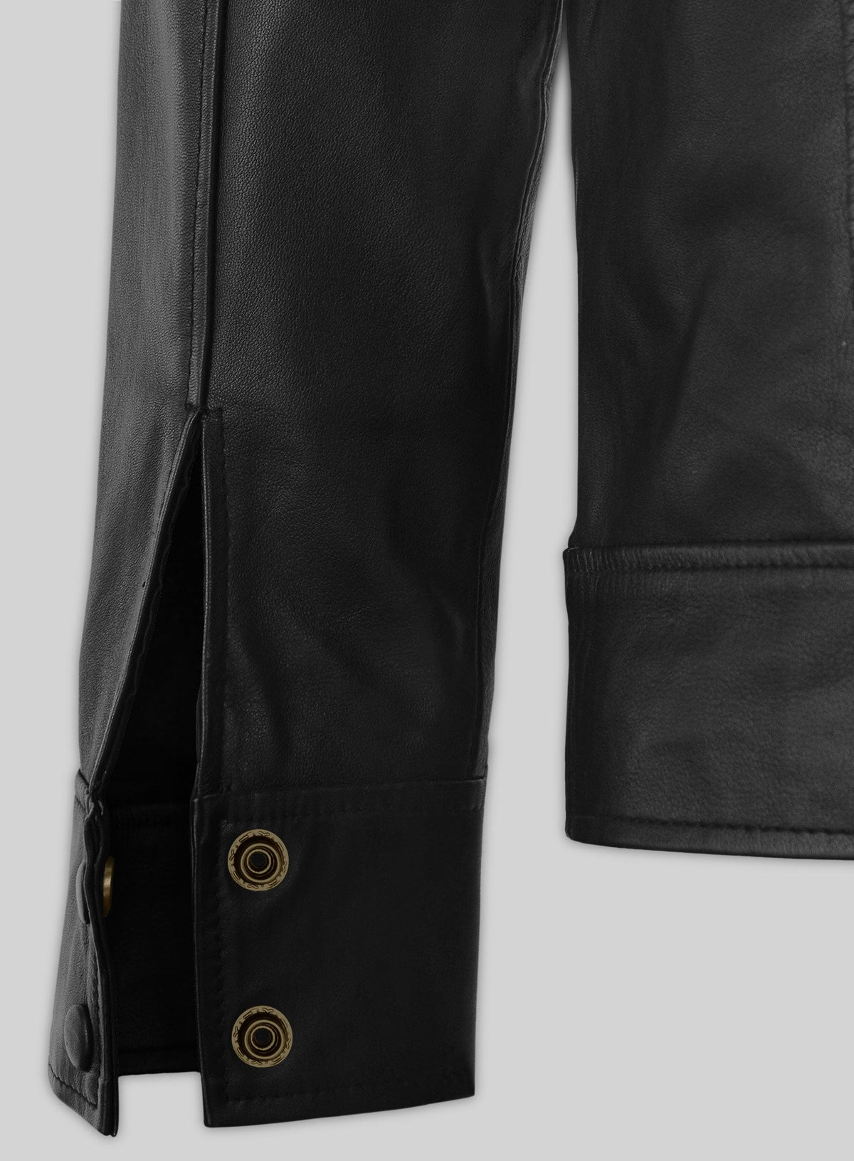 Elvis Presley Black Leather Jacket – close-up and worn views