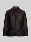 Jason Statham Furious 7 Dark Brown Leather Blazer – front view