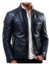 Frankie Blue Leather Jacket – Men Leather Jacket Blue