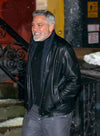 George Clooney Leather jacket in black – George Clooney celebrity photo