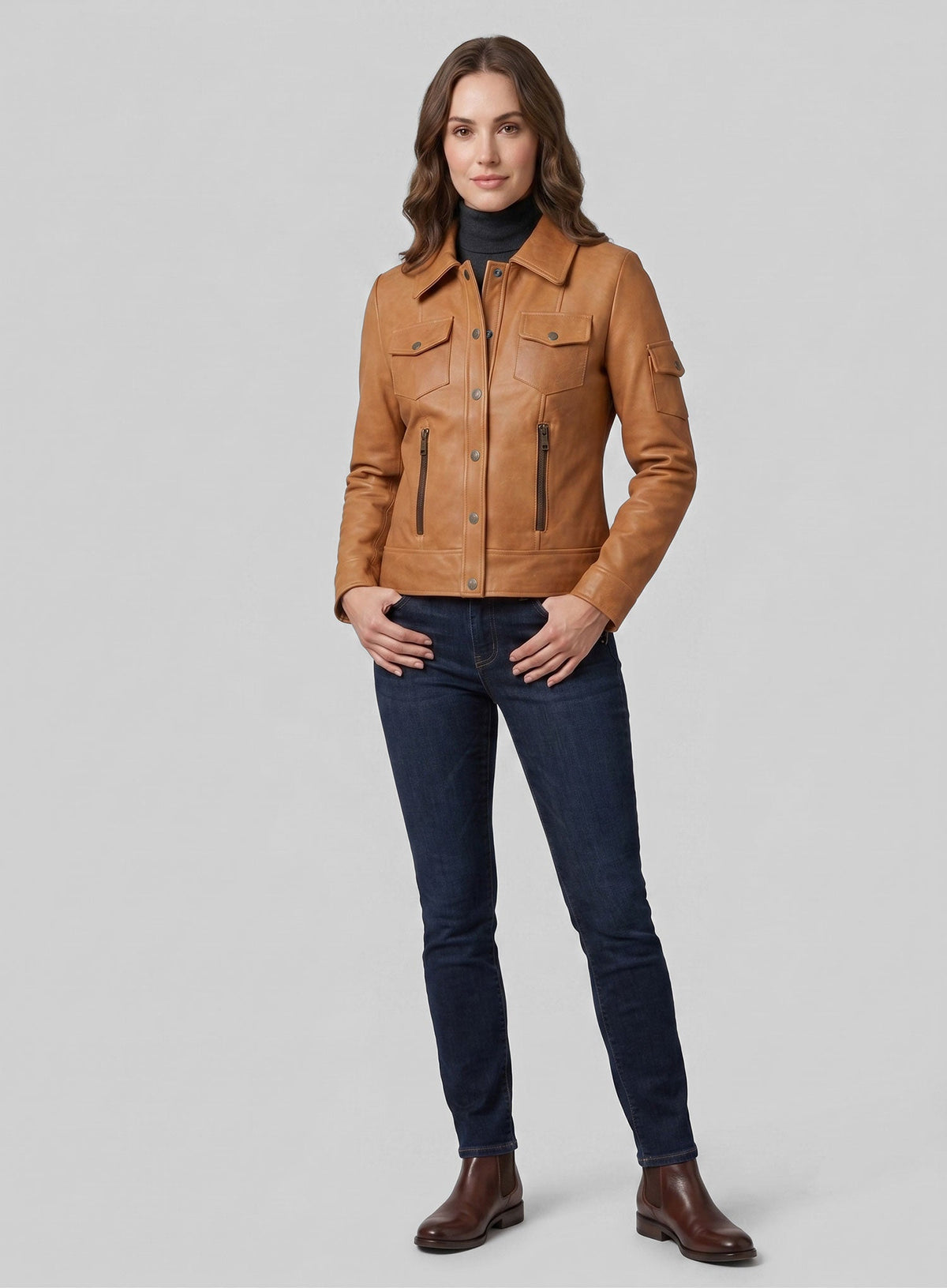 Gigi Hadid Black Leather Jacket – full product view