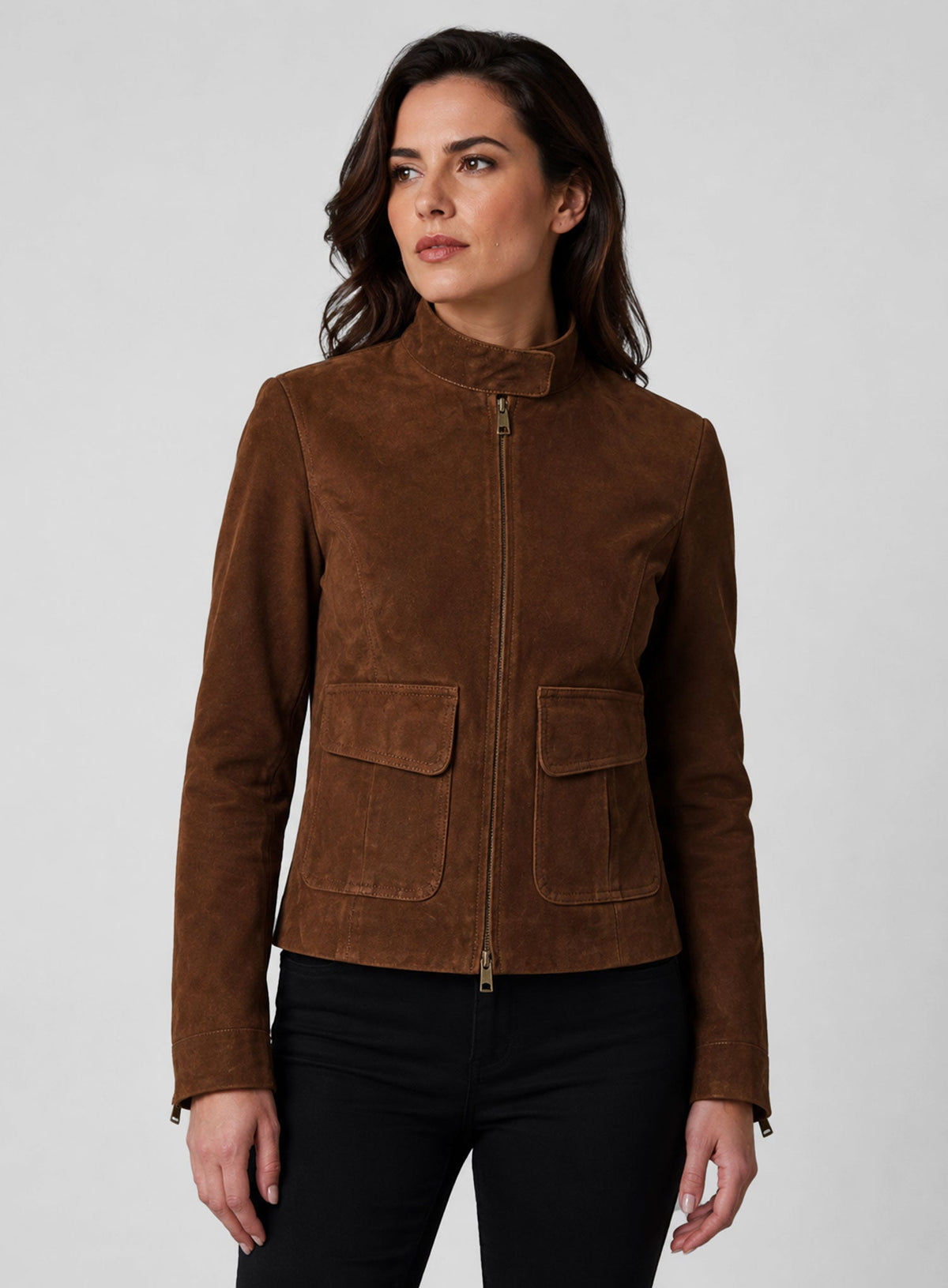 Hayley Atwell Mission Impossible Black Leather Jacket – full product view