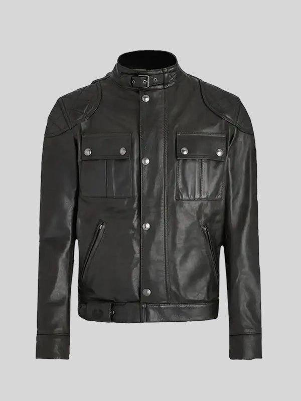 Henry Cavill In The Grey Black Leather Jacket – alternate product view