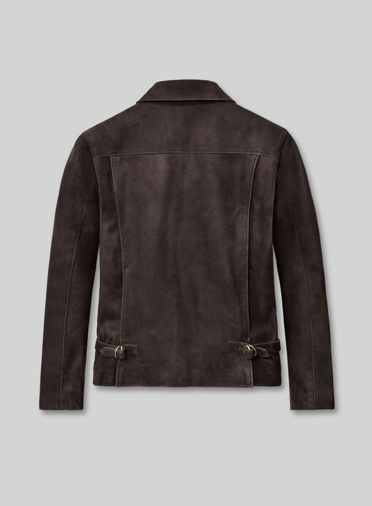 Indiana Jones Distressed Brown Leather Jacket – back view
