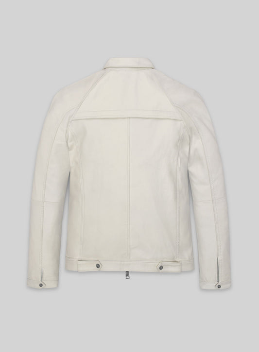 Jason Statham Fast X White Leather Jacket – back view