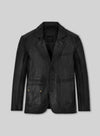 Jean-Claude Van Damme Until Death Black Leather Blazer – front view
