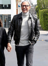 Jeff Goldblum Black Bomber Leather Jacket – Jeff Goldblum celebrity photo