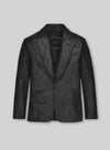 Jeff Goldblum Lost World Jurassic Park Black Leather Blazer – front view