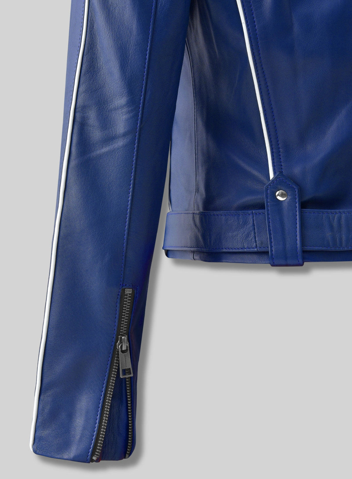 Jennifer Morrison Once Upon a Time White Leather Jacket – close-up and worn views