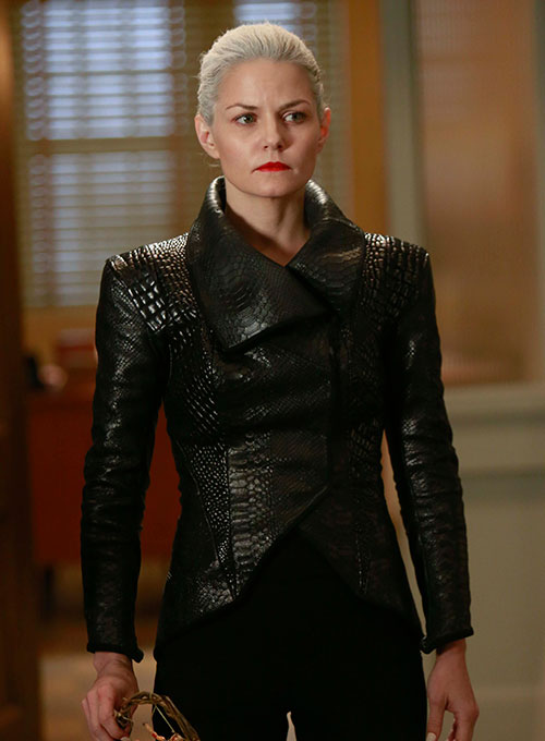 Jennifer Morrison Once Upon a Time Black Leather Jacket – alternate view