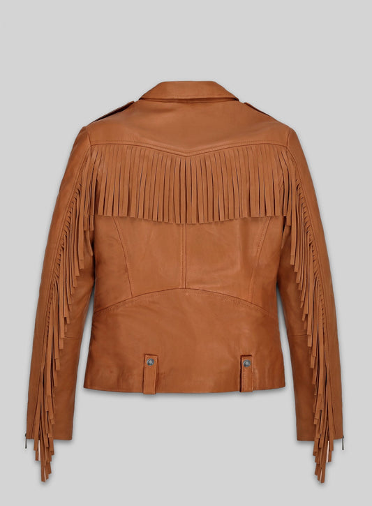 Kendall Jenner Paris Black Leather Jacket – back view