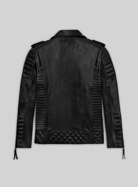 Kevin Durant Black Leather Jacket – back view