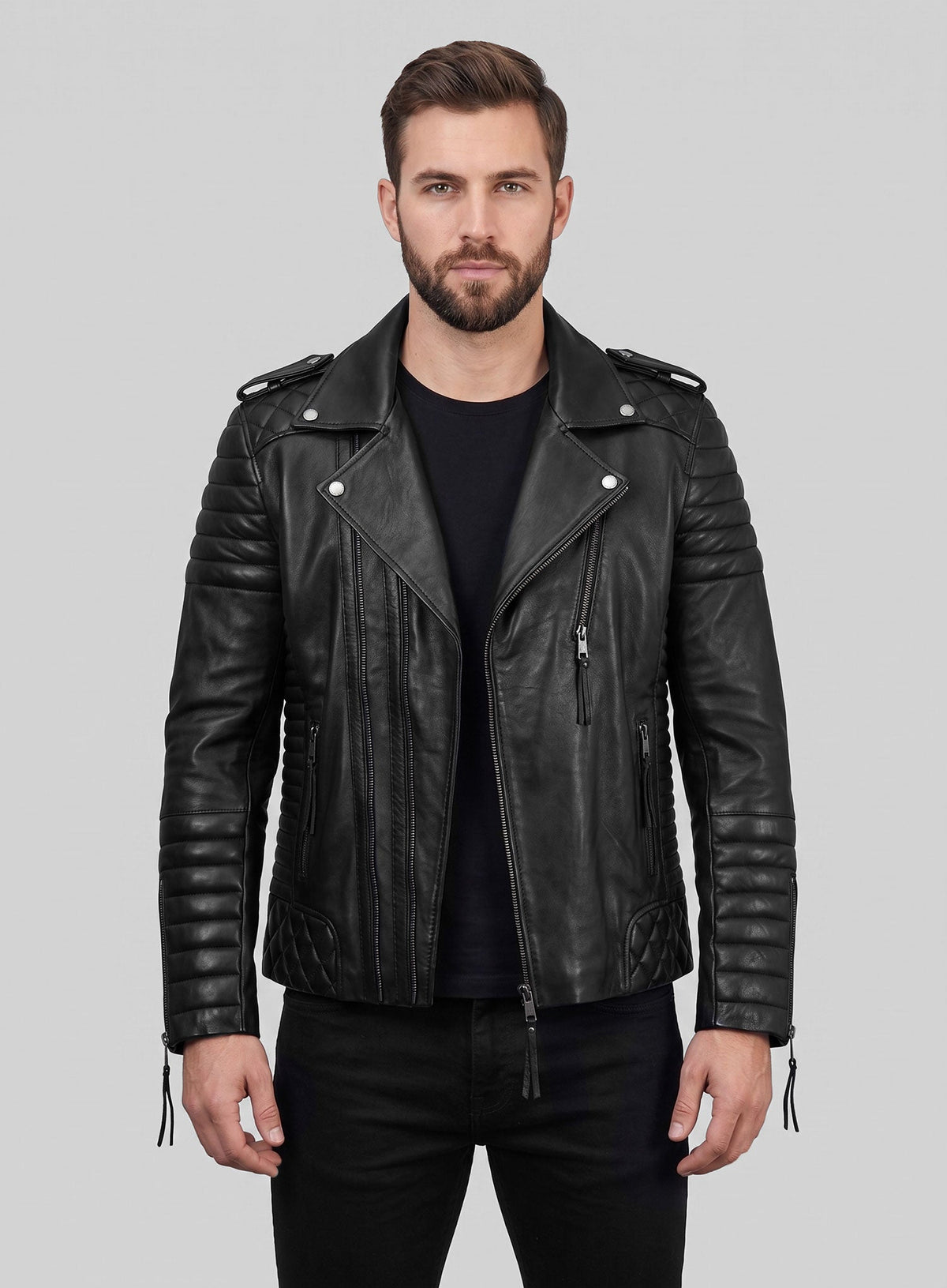 Kevin Durant Black Leather Jacket – full product view