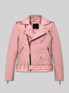 Kim Kardashian Black Biker Leather Jacket – front view
