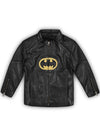 Lego Batman Kids Black Faux Leather Jacket front view