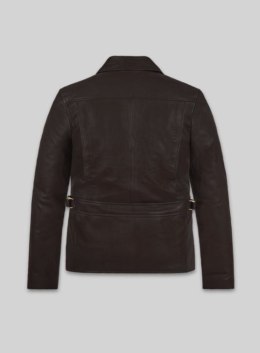 Leonardo DiCaprio Inception Black Leather Jacket – back view