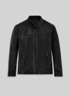 Leonardo DiCaprio The Departed Black Leather Jacket – front view