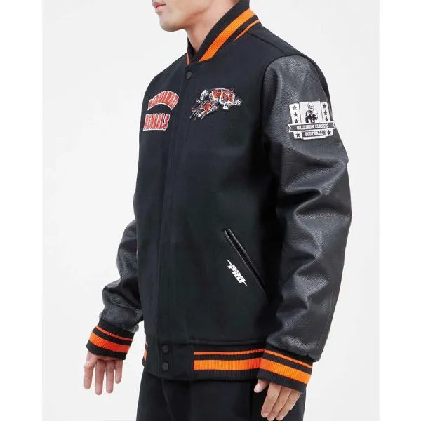 Cincinnati Bengals Retro Classic Black Varsity Jacket