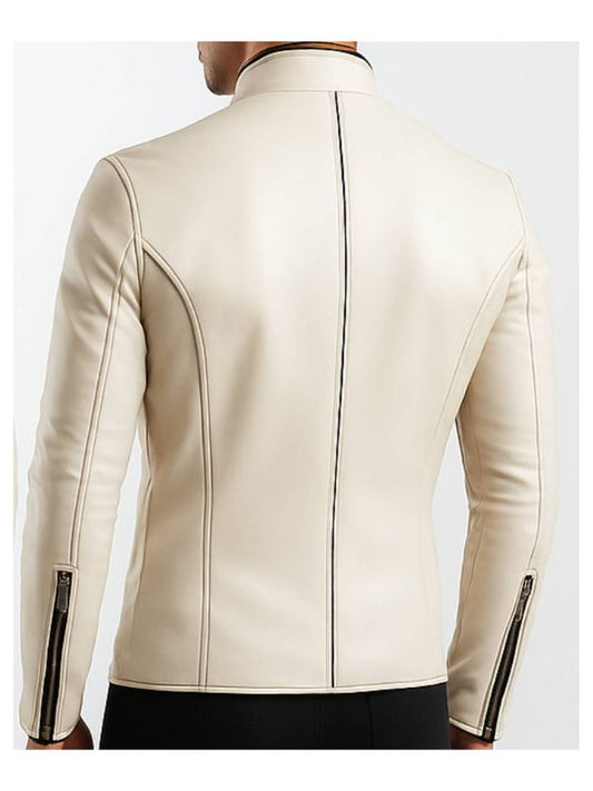 Logan White Leather Jacket – Men’s Premium White Leather Jacket