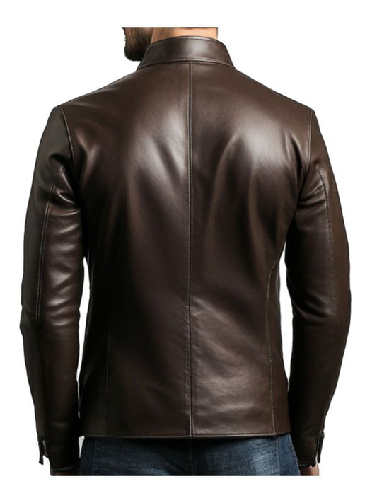Lucas Leather Brown Jacket – Men’s Leather Jacket (Brown)