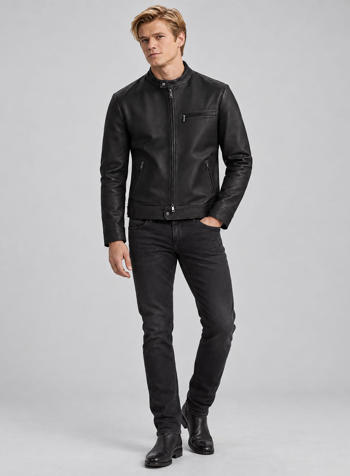 Lucas Till MacGyver Leather Jacket view 5