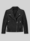 Lucy Hale Pretty Little Liars Black Leather Jacket – front view