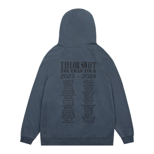 Taylor Swift "The Eras International Tour" Washed Blue Hoodie – Recreated Edition