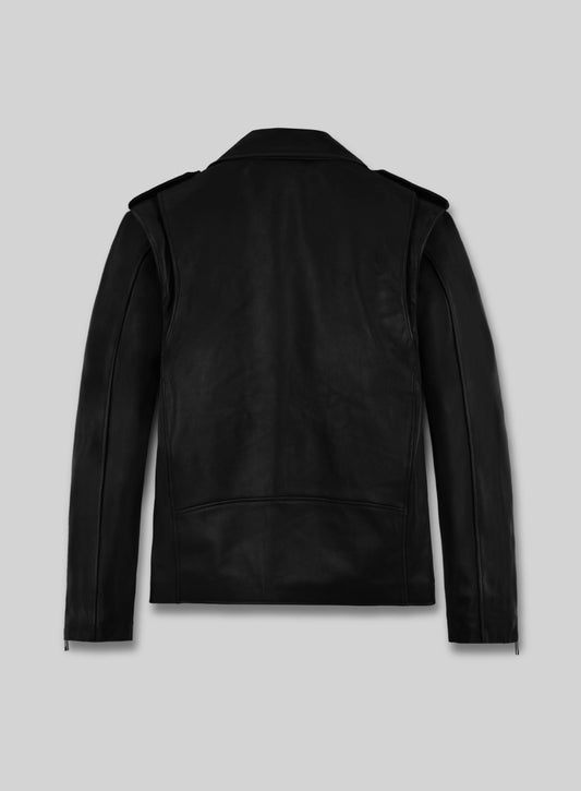 Marlon Brando The Wild One Black Biker Leather Jacket – back view