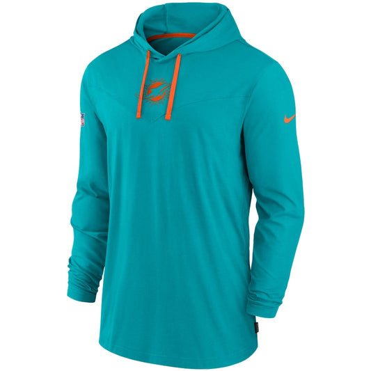 Miami Dolphins Sideline Hoodie Performance Long Sleeve T-Shirt Recreated Edition