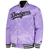 Men's Los Angeles Dodgers Starter Purple Cross Bronx Fashion Satin Full-Snap Varsity Jacket