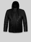 Mission Impossible Kids Black Hooded Faux Leather Jacket front view