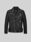 Nicholas Hoult Tolkien Screening Black Biker Leather Jacket – front view