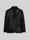 Nicolas Cage Prisoners of the Ghostland Black Leather Blazer – front view