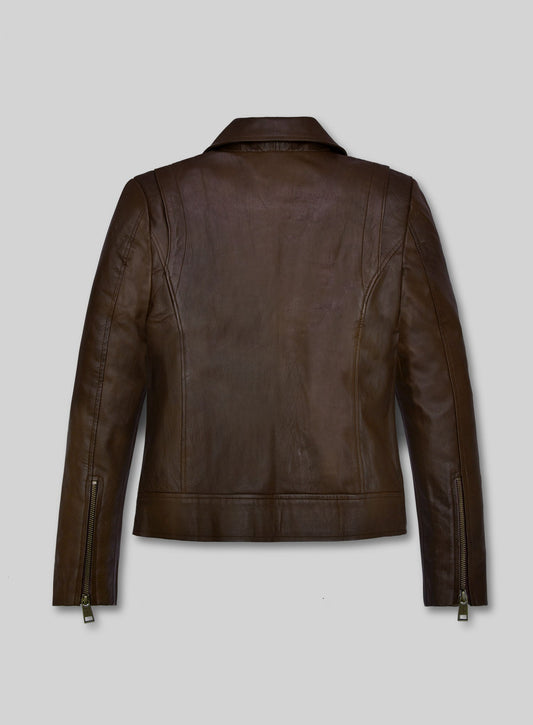 Rachel McAdams True Detective Black Leather Jacket – back view