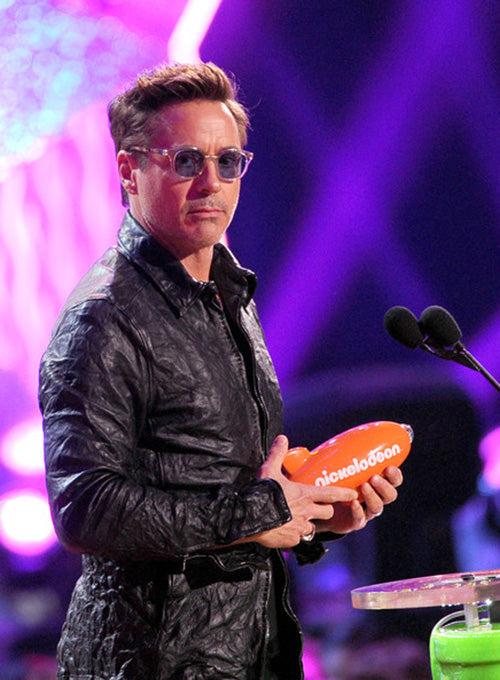 Robert Downey Jr. Nickelodeon Awards Black Leather Jacket – Robert Downey Jr. wearing the look, photo 2