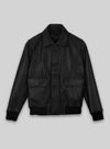 Robert Pattinson Black Bomber Leather Jacket – front view