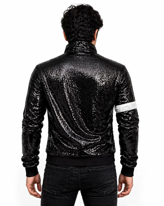 Michael Jackson Black Sequin Jacket | MJ Inspired Billie Jean Sparkle Jacket
